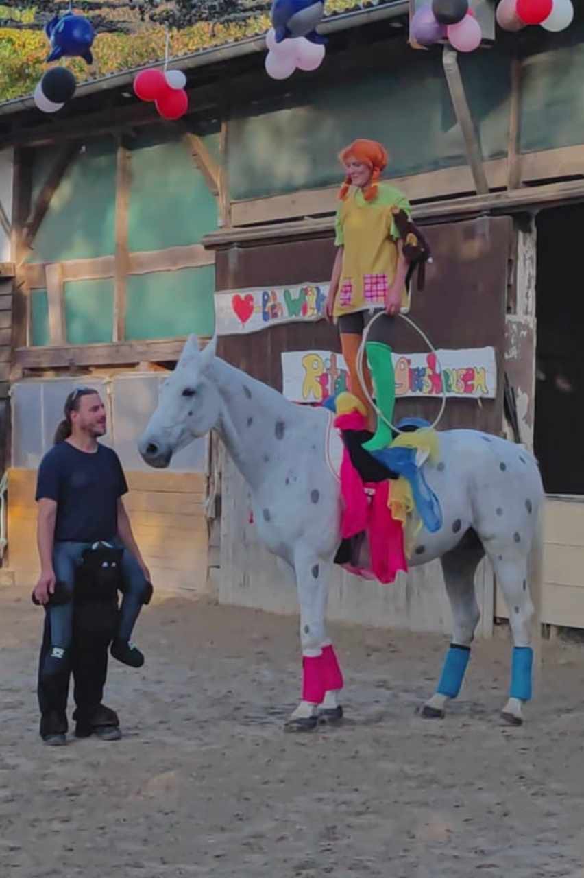 Pferdeerlebnis bei einem Kindergeburtstag auf der Reitanlage Giershausen